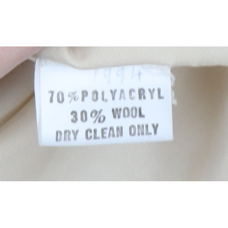 Karpelle Women Beige UK 16 Wool Blend Lined 2 Button Blazer Jacket