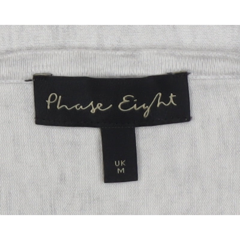 Phase Eight Women Grey M Batwing 3/4 Sleeve Knit Pullover Jumper