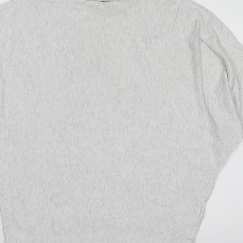 Phase Eight Women Grey M Batwing 3/4 Sleeve Knit Pullover Jumper