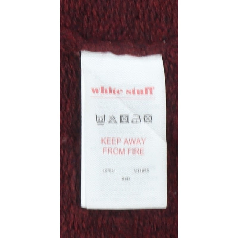 White Stuff Men's Red M Lambswool 1/4 Zip High Neck Jumper