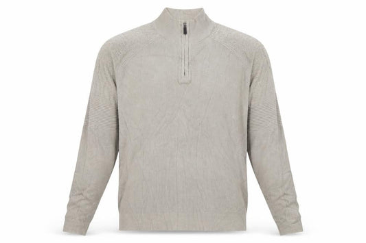 Next Men’s Beige M 1/4 Zip High Neck Cotton Knit Jumper