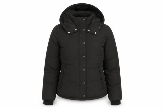 H&M Women’s Black UK 8 Hooded Puffer Jacket Warm Padded