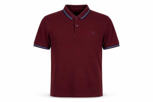 Fred Perry Men's Red Cotton Pique Logo Polo Shirt Size L