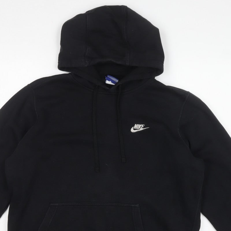 Nike Men’s Black L Pullover Hoodie Logo Pocket Fleece