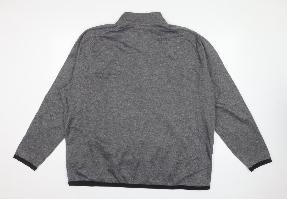 Champion Men Grey 2XL Quarter Zip Powertrain Sweatshirt Pockets