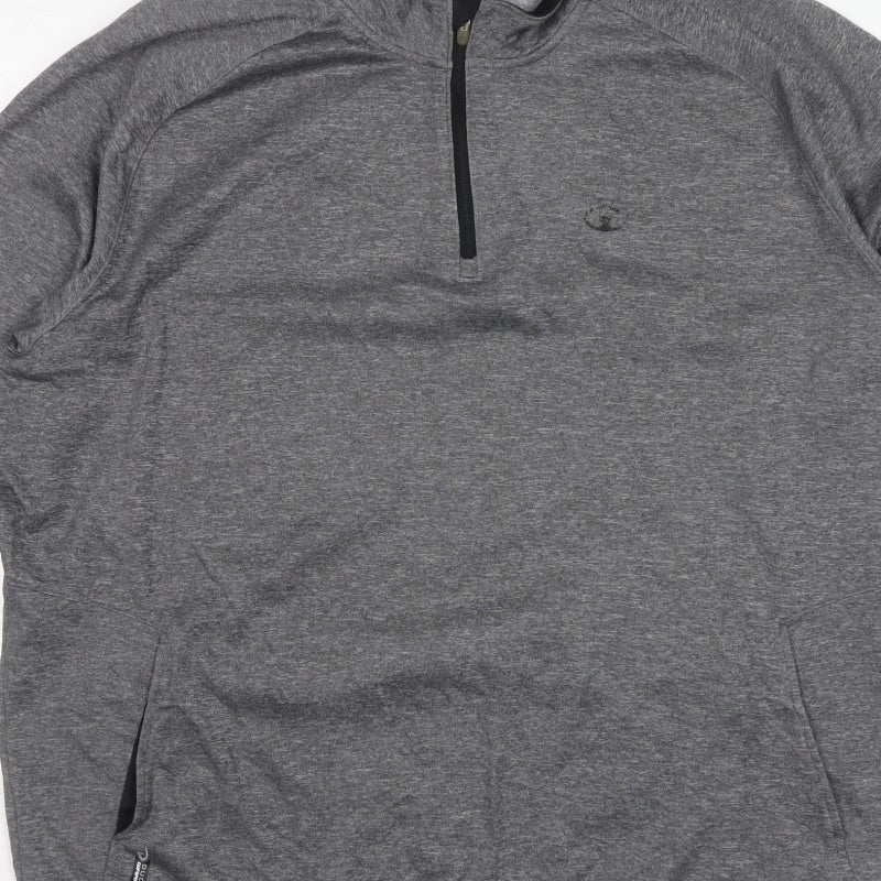 Champion Men Grey 2XL Quarter Zip Powertrain Sweatshirt Pockets
