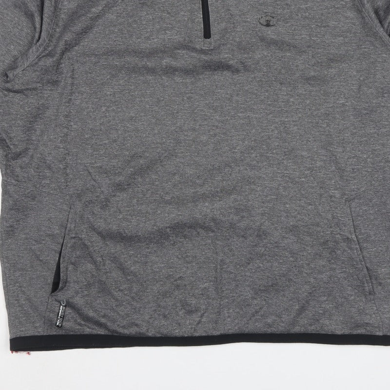 Champion Men Grey 2XL Quarter Zip Powertrain Sweatshirt Pockets