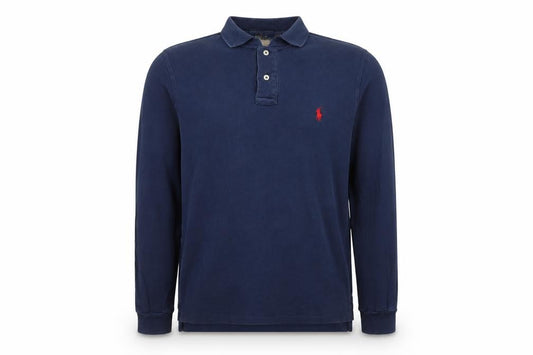 Polo Ralph Lauren Men's Blue M Custom Slim Fit Long Sleeve Polo