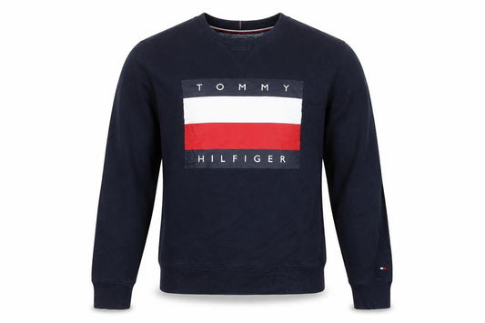 Tommy Hilfiger Men’s Blue L Logo Graphic Crew Neck Pullover Sweatshirt