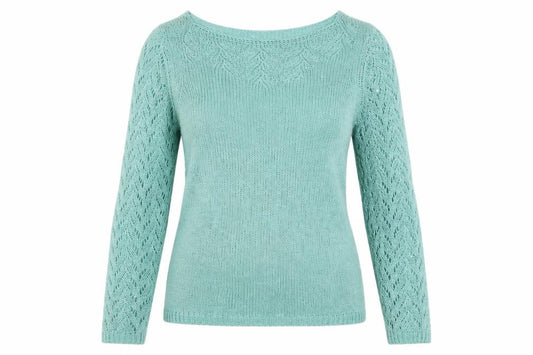 Per Una Women’s Green UK 12 Open Knit Scoop Neck Jumper