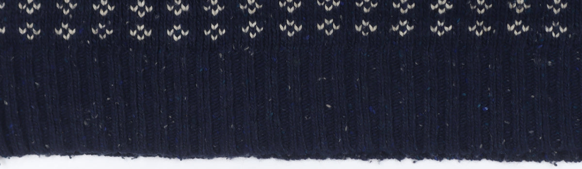 Fat Face Men's Blue L Fair Isle 1/4 Zip Wool Blend Jumper