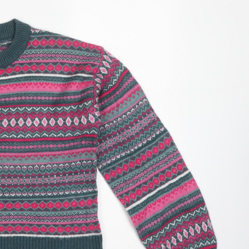 Next Women Multicoloured XS Fair Isle Crew Neck Knit Jumper