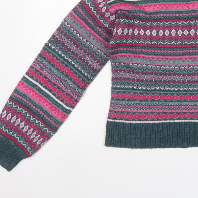 Next Women Multicoloured XS Fair Isle Crew Neck Knit Jumper