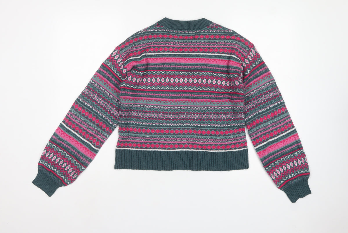 Next Women Multicoloured XS Fair Isle Crew Neck Knit Jumper
