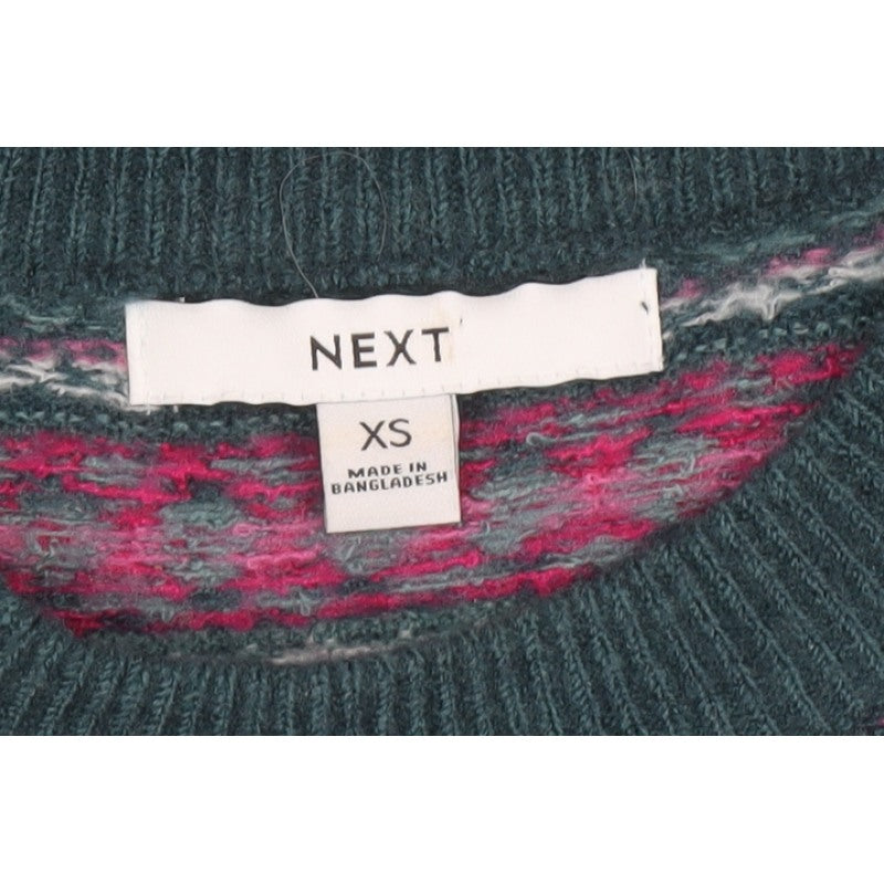 Next Women Multicoloured XS Fair Isle Crew Neck Knit Jumper