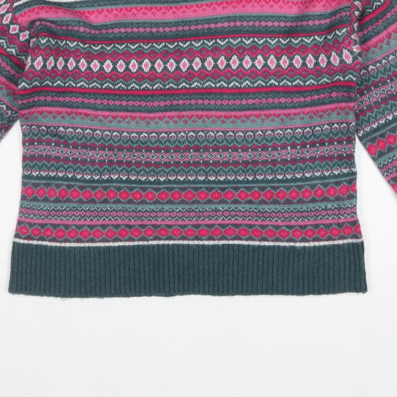 Next Women Multicoloured XS Fair Isle Crew Neck Knit Jumper
