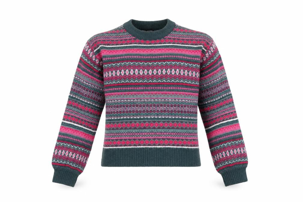Next Women Multicoloured XS Fair Isle Crew Neck Knit Jumper