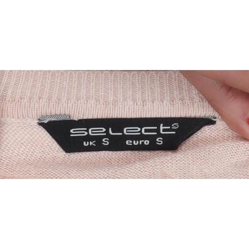 Selects Women Pink S Fine Knit Crew Neck Long Sleeve Jumper