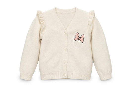 Disney Mickey & Friends Girls Ivory 8 Years Minnie Sequin Cardigan