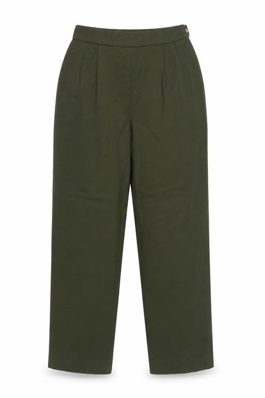 David Brooks Women’s Green UK 12 Pleated Tapered Dress Trousers