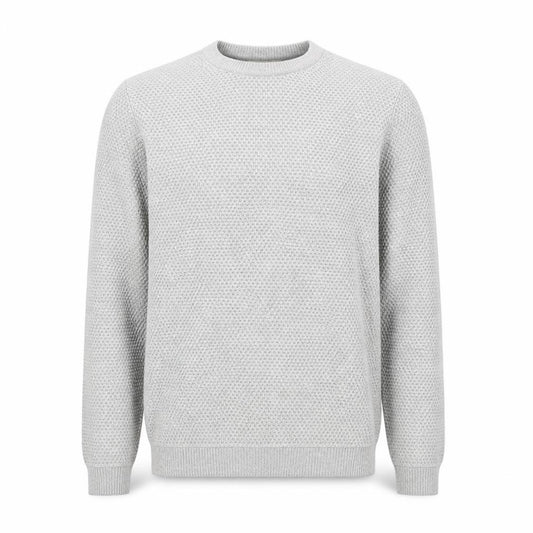 Stag and Hart Men’s Grey M Waffle Knit Crew Neck Pullover Jumper