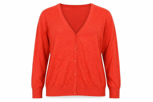 Debenhams Collection Women Orange Size 10 Silk Cotton V-Neck Cardigan