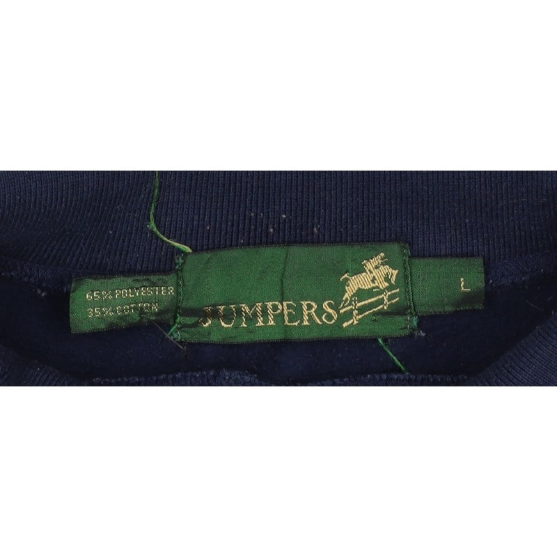 Jumpers Women Blue L Vintage Parrot Embroidered Collared Sweatshirt
