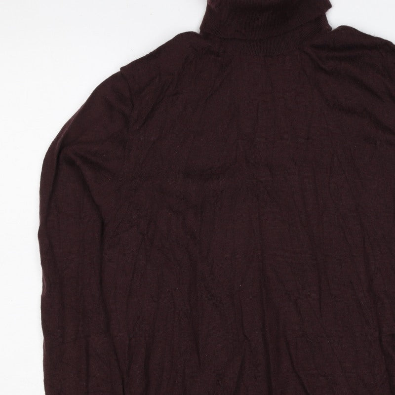 Autograph Men’s Brown Merino Wool Roll Neck Pullover Jumper M