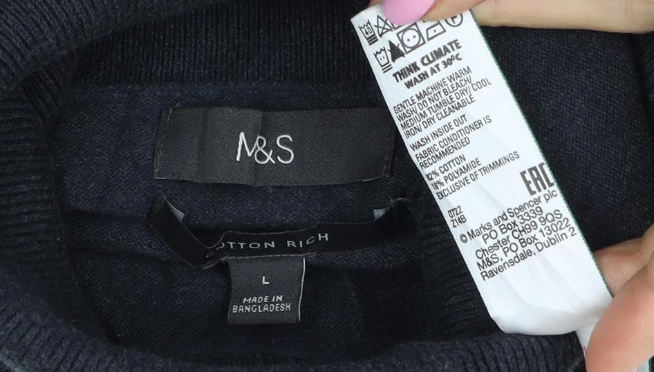 Marks and Spencer Men’s Black L Roll Neck Knit Pullover Jumper