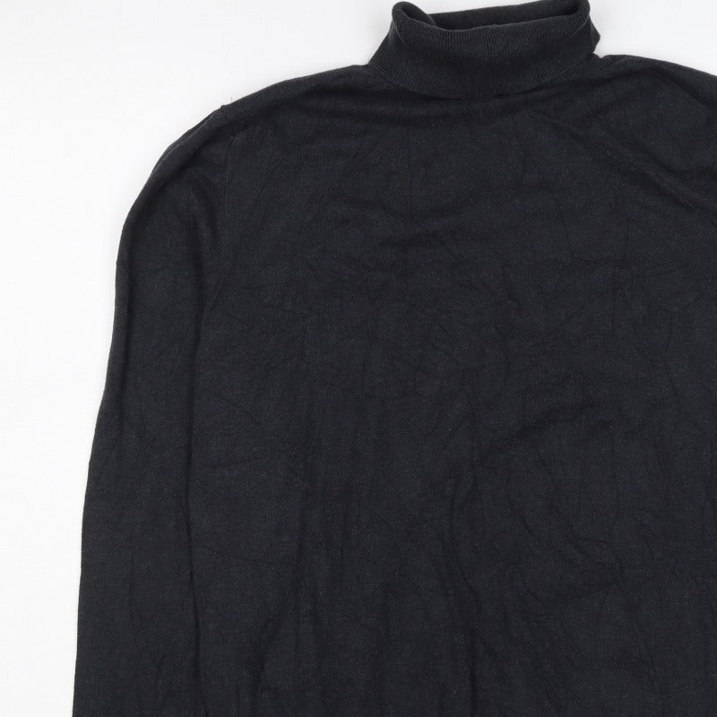 Marks and Spencer Men’s Black L Roll Neck Knit Pullover Jumper