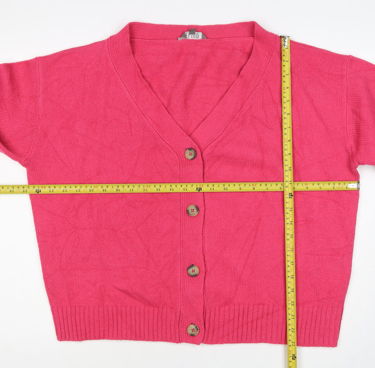 Fluid Women’s Pink Size 16 V-Neck Button Knit Cardigan