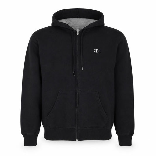 Champion Men’s Black L Full Zip Hoodie Embroidered Logo