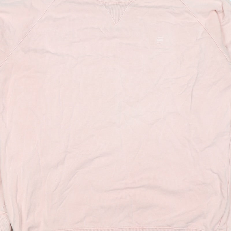 G-Star RAW Men's Pink XL Pullover Crew Neck Logo Sweatshirt