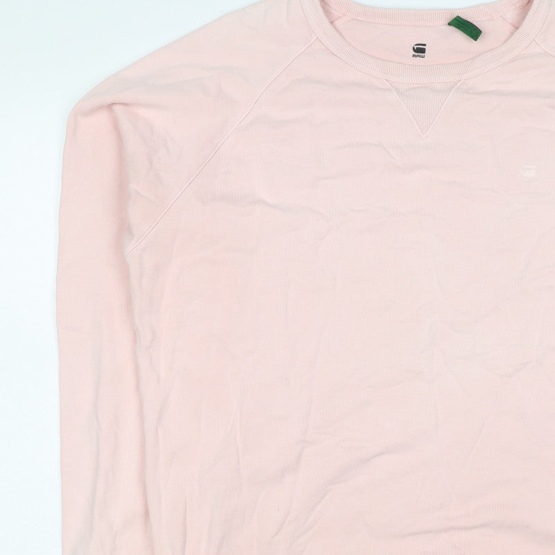 G-Star RAW Men's Pink XL Pullover Crew Neck Logo Sweatshirt