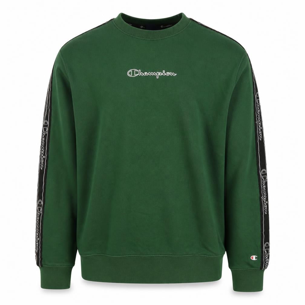 Champion Men’s Green XL Crew Neck Pullover Sweatshirt Logo Tape