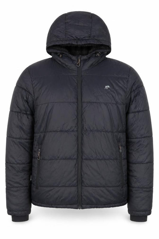 Trespass Men's Black M 38-40 Hooded Puffer Jacket Faux Fur Lined