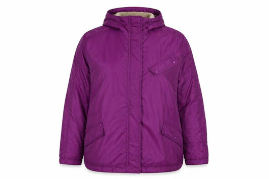 Cotton Traders Women's Purple Size 16 Hooded Parka Jacket Fleece Lined
