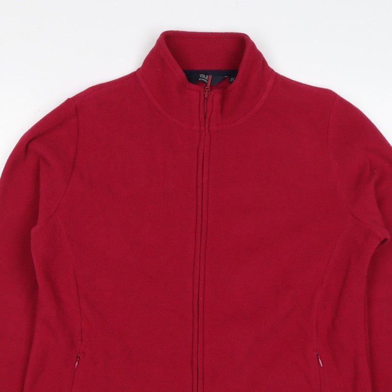 Isle Essentials Women's Red M Basic Fleece Full Zip Jacket