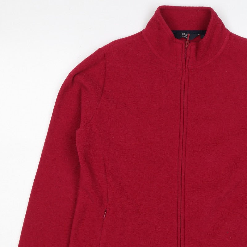 Isle Essentials Women's Red M Basic Fleece Full Zip Jacket