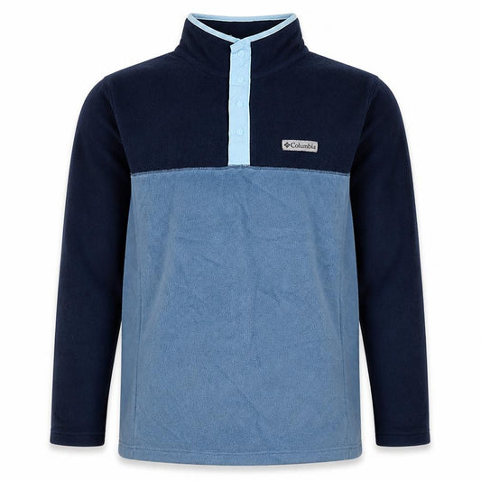 Columbia Men’s Blue M Snap Neck Fleece Pullover Sweatshirt