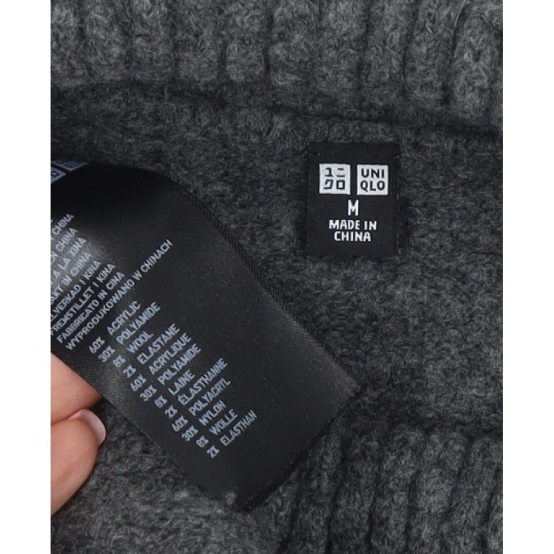 UNIQLO Women’s Grey M Roll Neck Wool Blend Knit Pullover Jumper