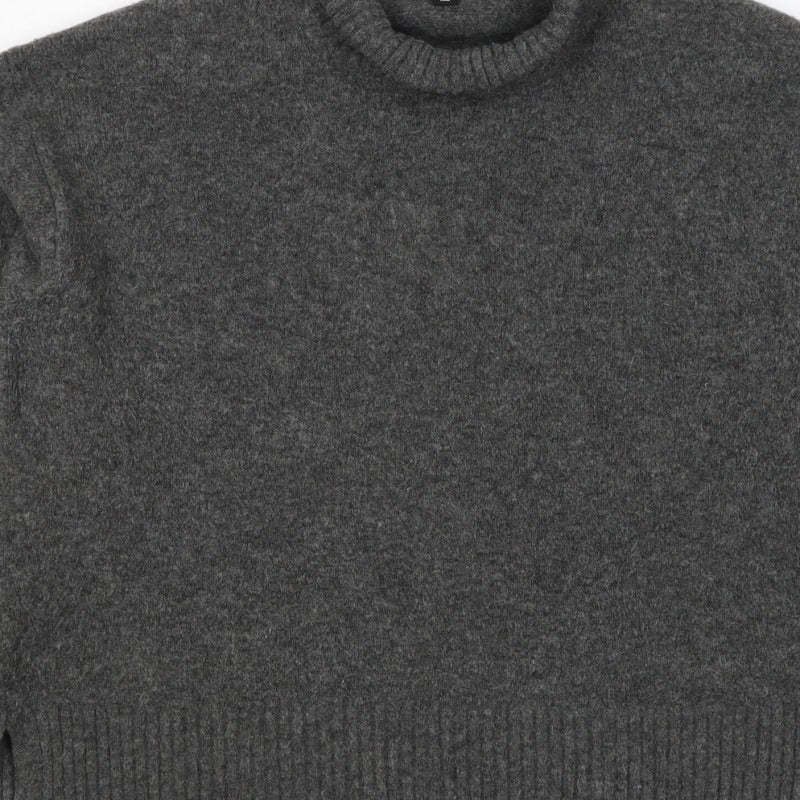 UNIQLO Women’s Grey M Roll Neck Wool Blend Knit Pullover Jumper