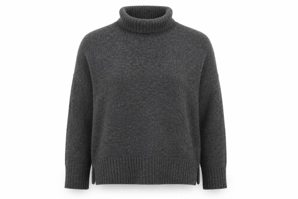 UNIQLO Women’s Grey M Roll Neck Wool Blend Knit Pullover Jumper