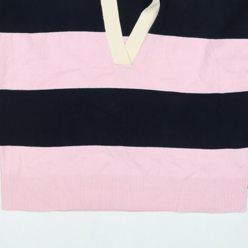 Brave Soul Women’s Multicoloured Striped Collared Knit Jumper Size M