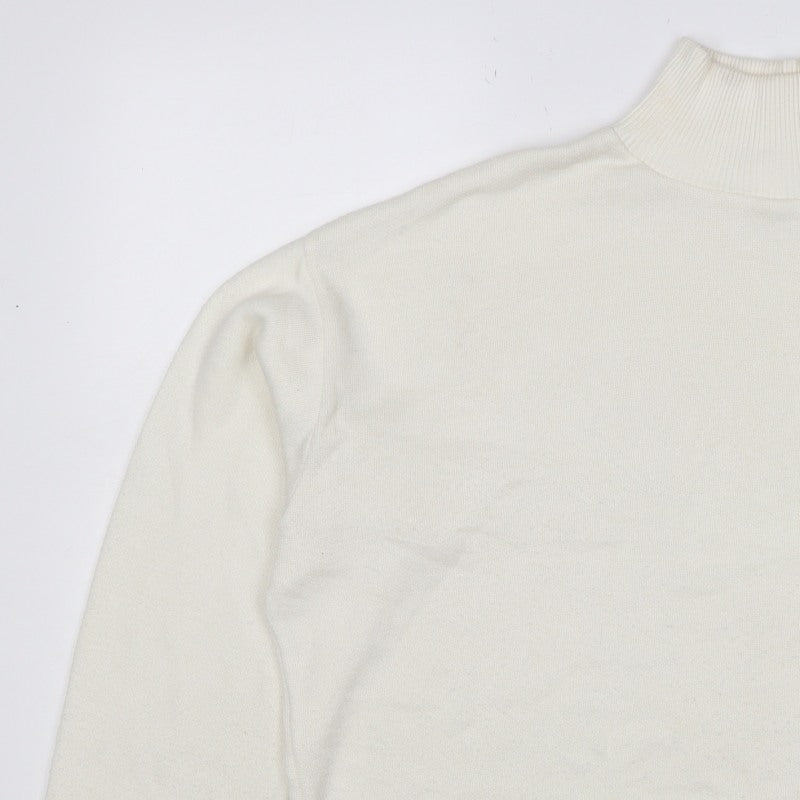 Zara Women Ivory XL Roll Neck Long Sleeve Knit Pullover Jumper