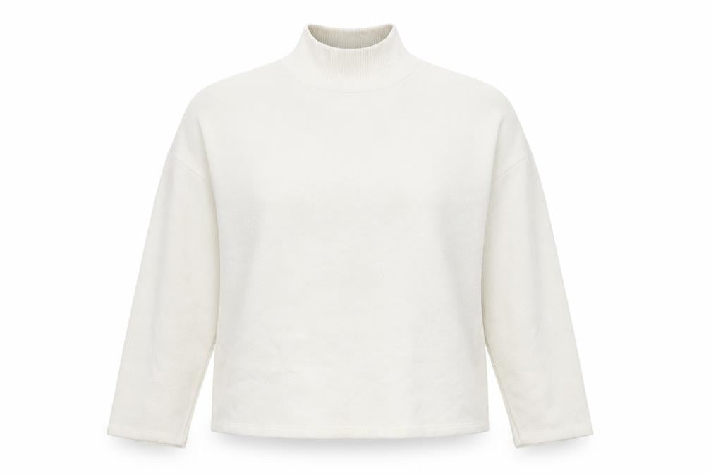 Zara Women Ivory XL Roll Neck Long Sleeve Knit Pullover Jumper
