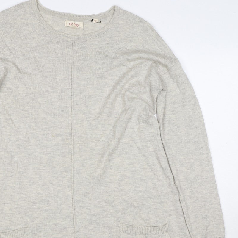 Fat Face Women’s Grey Size 8 Open Knit Longline Cardigan