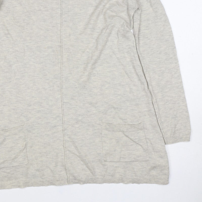 Fat Face Women’s Grey Size 8 Open Knit Longline Cardigan