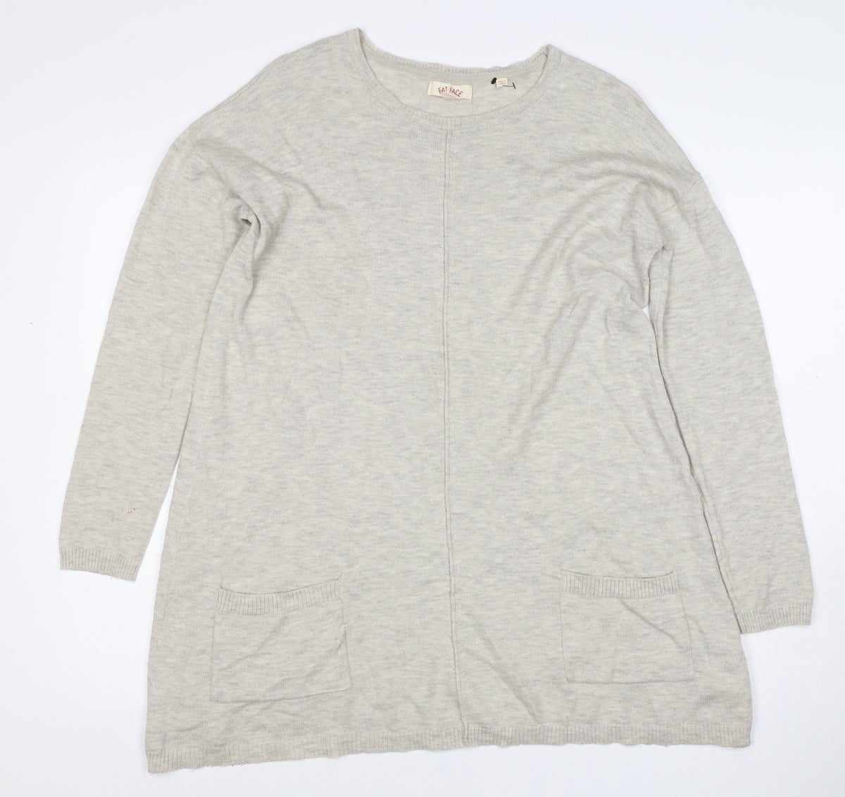 Fat Face Women’s Grey Size 8 Open Knit Longline Cardigan