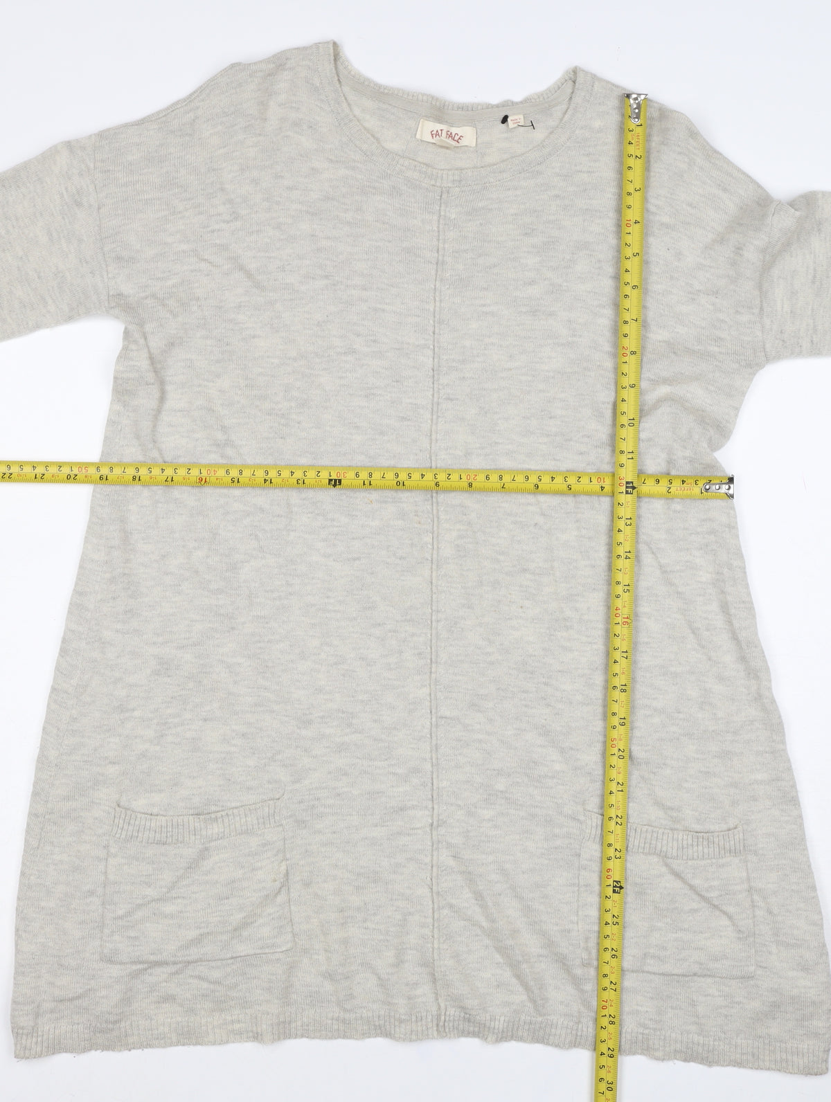 Fat Face Women’s Grey Size 8 Open Knit Longline Cardigan